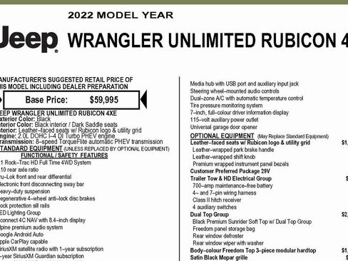 Used 2022 Jeep Wrangler Unlimited Rubicon 4xe w/ Dual Top Group image 3