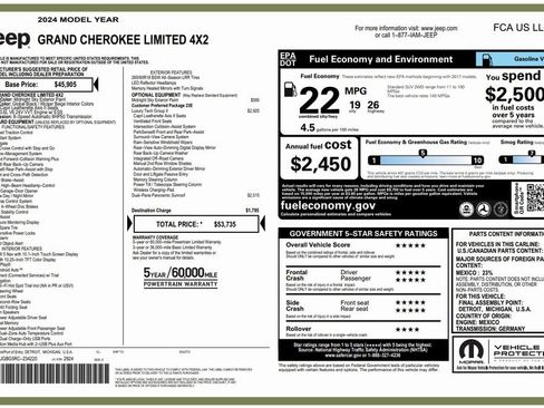 Certified 2024 Jeep Grand Cherokee Limited w/ Luxury Tech Group II image 4
