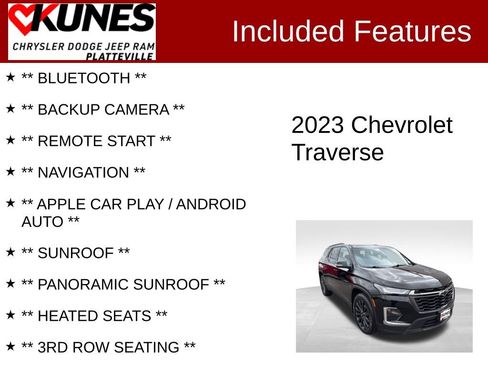 Used 2023 Chevrolet Traverse RS image 2