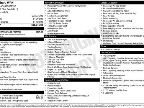 Used 2024 Subaru WRX w/ Accessory Package #2 AWD/4WD image 2