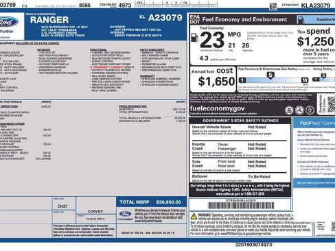 Used 2019 Ford Ranger XLT w/ Equipment Group 302A Luxury image 31