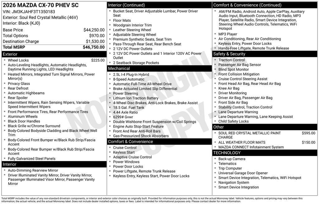 New 2026 MAZDA CX-70 SC AWD/4WD image 6
