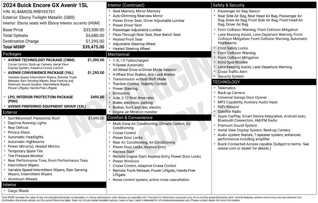 Used 2024 Buick Encore GX Avenir w/ Avenir Technology Package AWD/4WD image 8