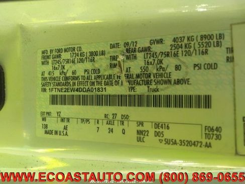 Used 2013 Ford E-250 and Econoline 250 w/ Commercial Cargo Van Pkg image 10