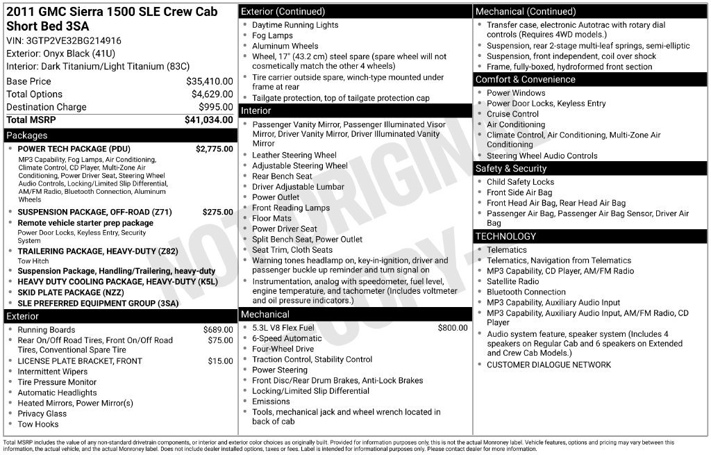Used 2011 GMC Sierra 1500 SLE w/ Power Tech Package AWD/4WD image 2