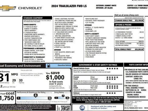 Used 2024 Chevrolet TrailBlazer LS w/ LS Convenience Package FWD image 15