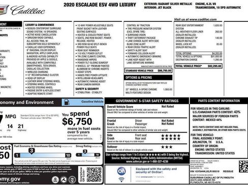 Used 2020 Cadillac Escalade ESV Luxury AWD/4WD image 28