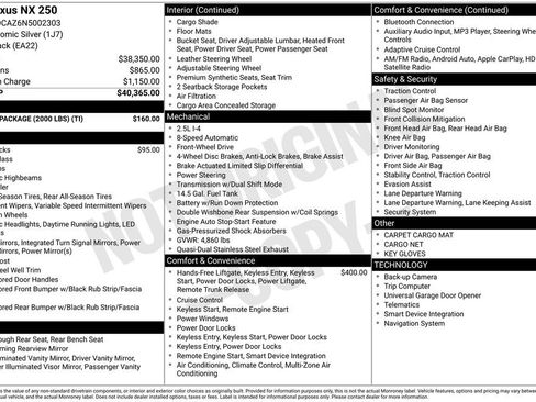 Used 2022 Lexus NX 250 FWD w/ Towing Package (2000 Lbs) image 30