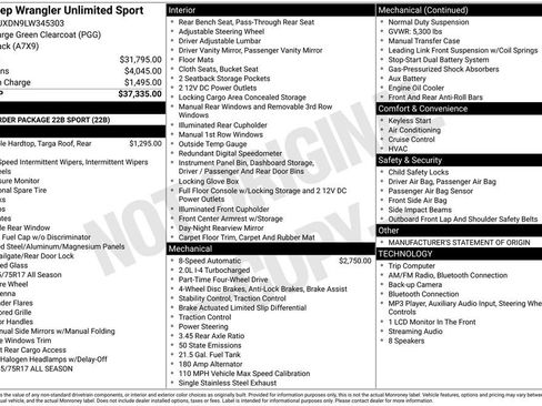 Used 2020 Jeep Wrangler Unlimited Sport AWD/4WD image 28