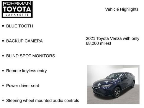 Used 2021 Toyota Venza LE w/ Carpet Mat Package (TMS) image 7