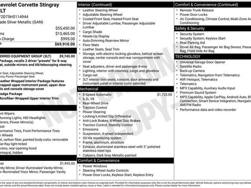 Used 2017 Chevrolet Corvette Stingray Coupe w/ 3LT Preferred Equipment Group RWD image 3