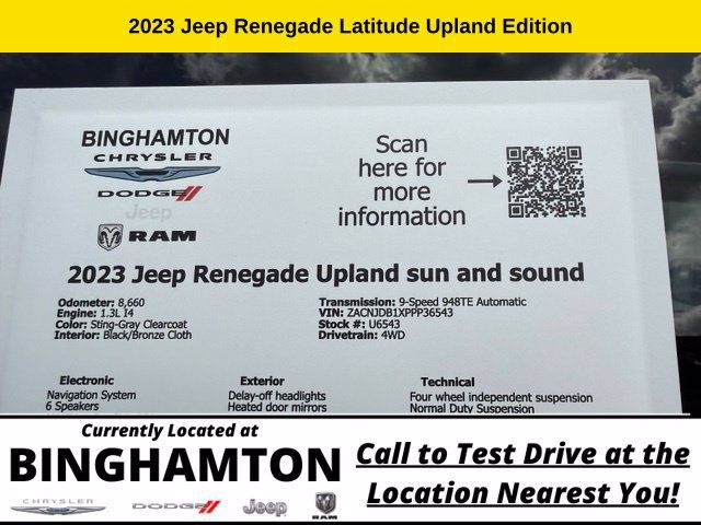 Used 2023 Jeep Renegade Latitude w/ Sun/Sound Group AWD/4WD image 8