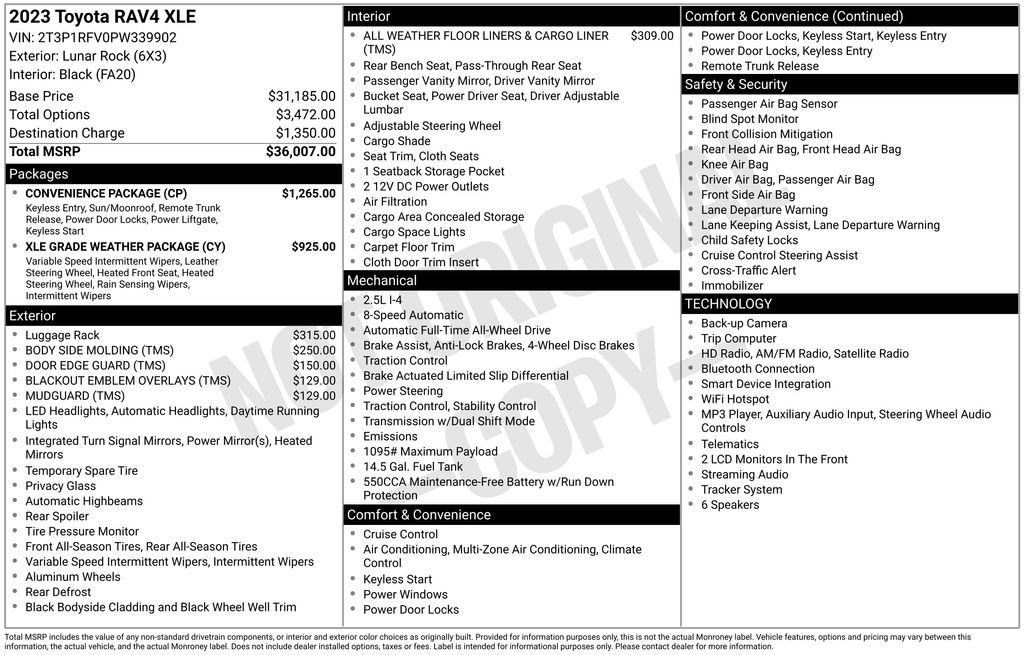 Used 2023 Toyota RAV4 XLE w/ Convenience Package AWD/4WD image 39
