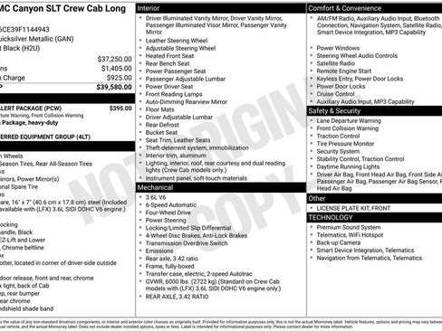 Used 2015 GMC Canyon SLT w/ Driver Alert Package AWD/4WD image 8