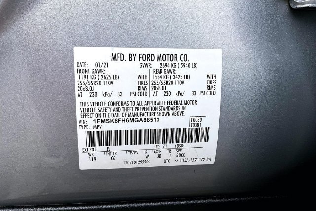 Used 2021 Ford Explorer Limited w/ Equipment Group 301A AWD/4WD image 19