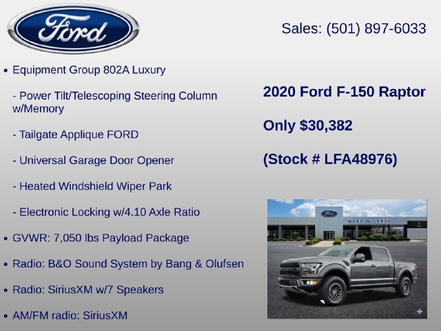 Used 2020 Ford F150 Raptor w/ Equipment Group 802A Luxury AWD/4WD image 24