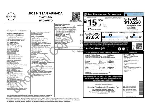 Used 2023 Nissan Armada Platinum w/ Cargo Package AWD/4WD image 11