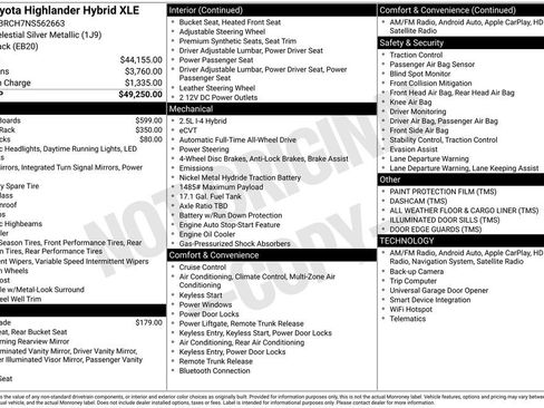 Used 2022 Toyota Highlander XLE AWD/4WD image 26
