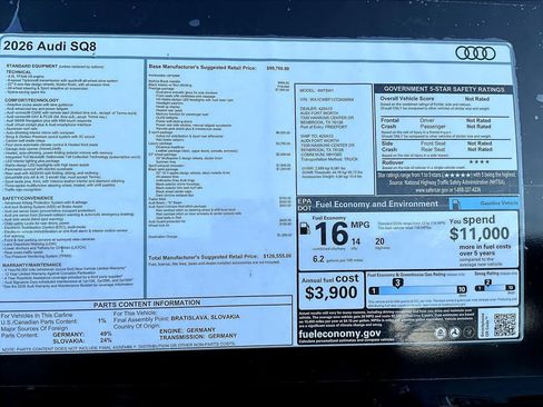 New 2026 Audi SQ8 Prestige image 15