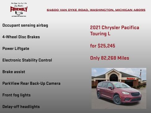 Used 2021 Chrysler Pacifica Touring-L w/ S Appearance Package AWD/4WD image 30