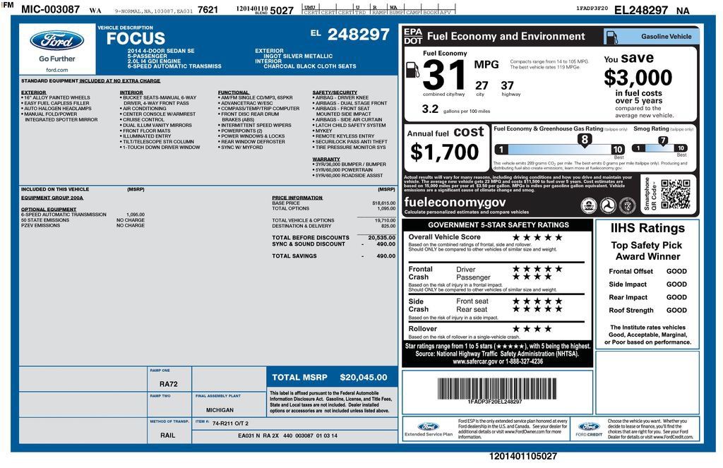 Used 2014 Ford Focus SE FWD image 1