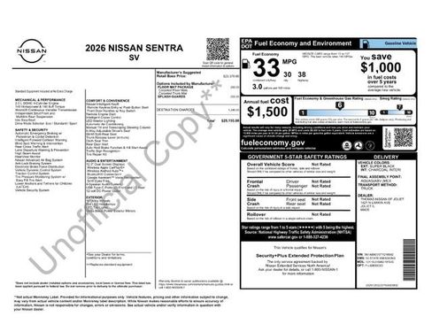Certified 2026 Nissan Sentra SV w/ Floor Mat Package FWD image 29