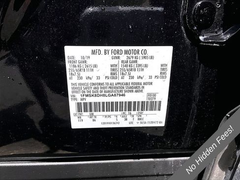 Used 2020 Ford Explorer XLT AWD/4WD image 26