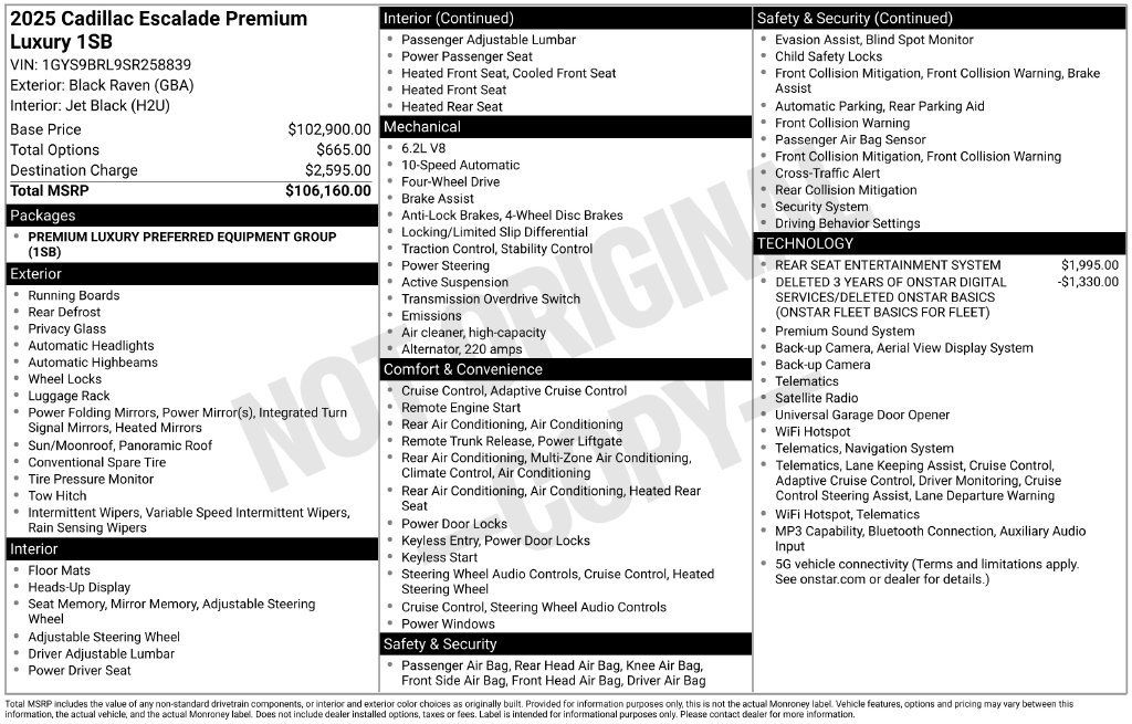 Used 2025 Cadillac Escalade Premium Luxury AWD/4WD image 3