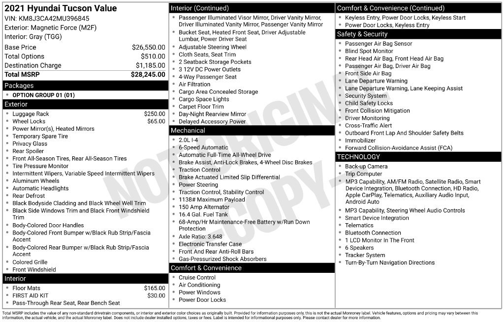Used 2021 Hyundai Tucson Value AWD/4WD image 27