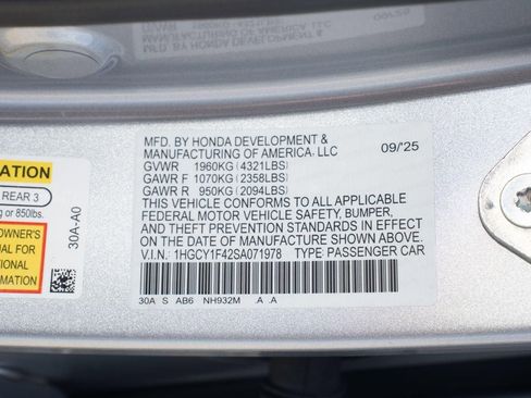 Certified 2025 Honda Accord SE image 36