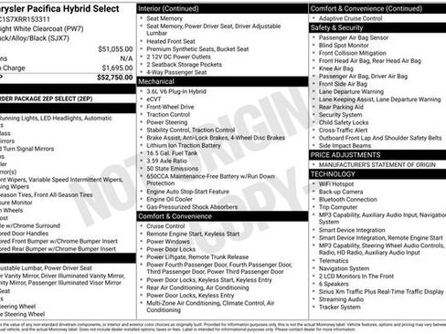 Used 2024 Chrysler Pacifica Select image 1