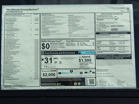 New 2026 BMW 330i Sedan w/ M Sport Package image 2
