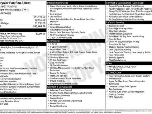 New 2026 Chrysler Pacifica Select w/ S Appearance Package FWD image 24