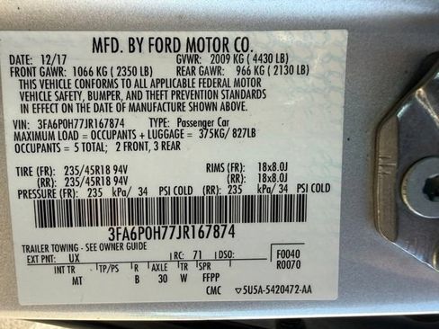 Certified 2018 Ford Fusion SE w/ Equipment Group 201A FWD image 43