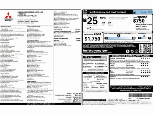 Used 2023 Mitsubishi Eclipse Cross SEL image 2