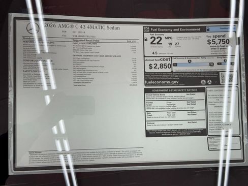 New 2026 Mercedes-Benz C 43 AMG 4MATIC Sedan image 33