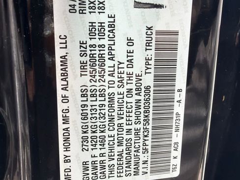 Used 2019 Honda Ridgeline RTL image 21