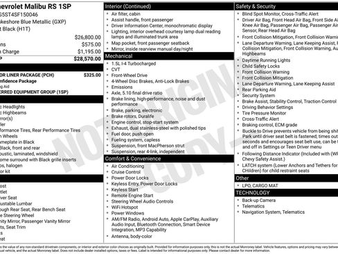 Used 2025 Chevrolet Malibu RS w/ LPO, Floor Liner Package FWD image 12