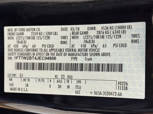 Used 2018 Ford F250 Lariat w/ FX4 Off-Road Package AWD/4WD image 65