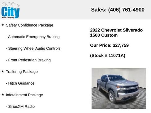 Used 2022 Chevrolet Silverado 1500 Custom w/ Safety Confidence Package AWD/4WD image 7