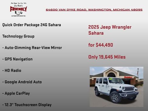 Used 2025 Jeep Wrangler Unlimited Sahara w/ Technology Group AWD/4WD image 5