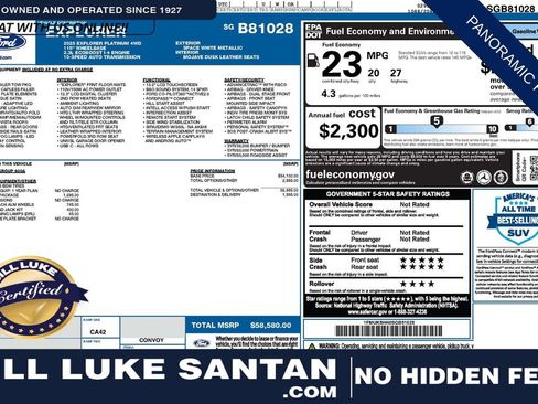 Used 2025 Ford Explorer Platinum w/ LUX Leather Package image 1