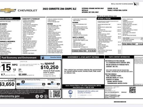 Used 2023 Chevrolet Corvette Z06 w/ Engine Appearance Package image 34