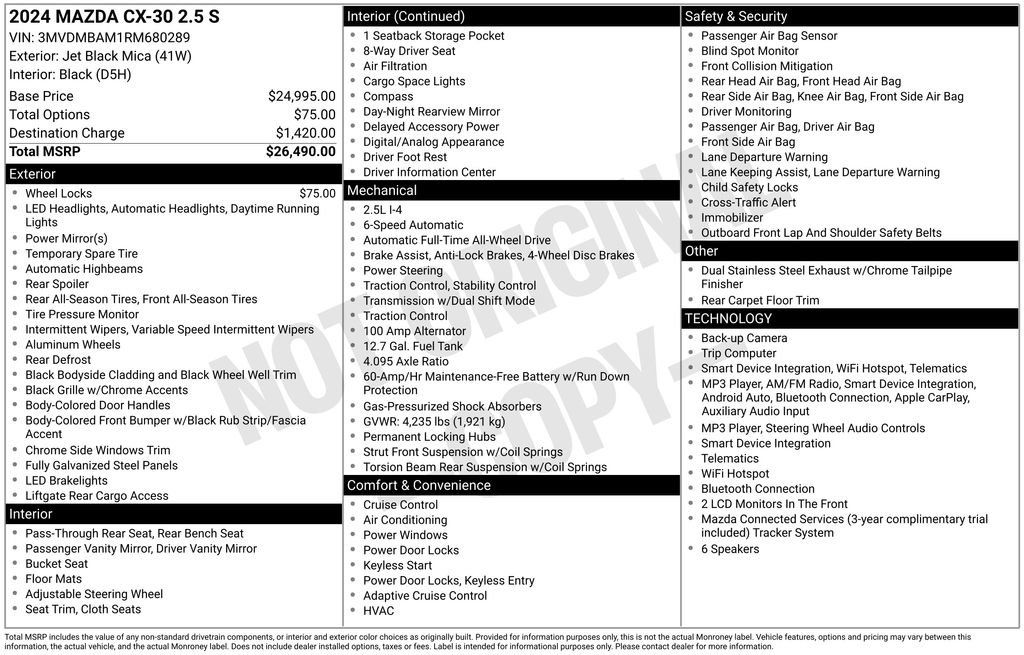 Certified 2024 MAZDA CX-30 AWD 2.5 S image 29