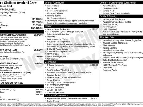 Used 2021 Jeep Gladiator Overland w/ Popular Equipment Package AWD/4WD image 37