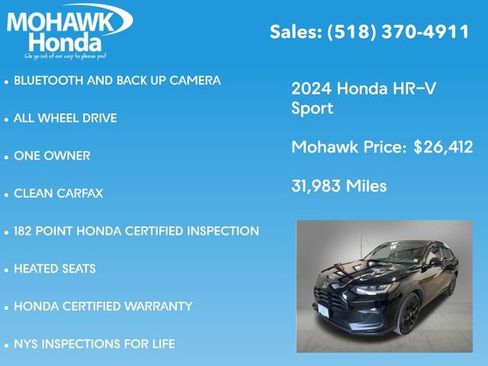Certified 2024 Honda HR-V Sport image 8