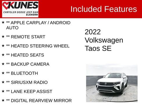 Used 2022 Volkswagen Taos SE w/ IQ.Drive SE Package image 3