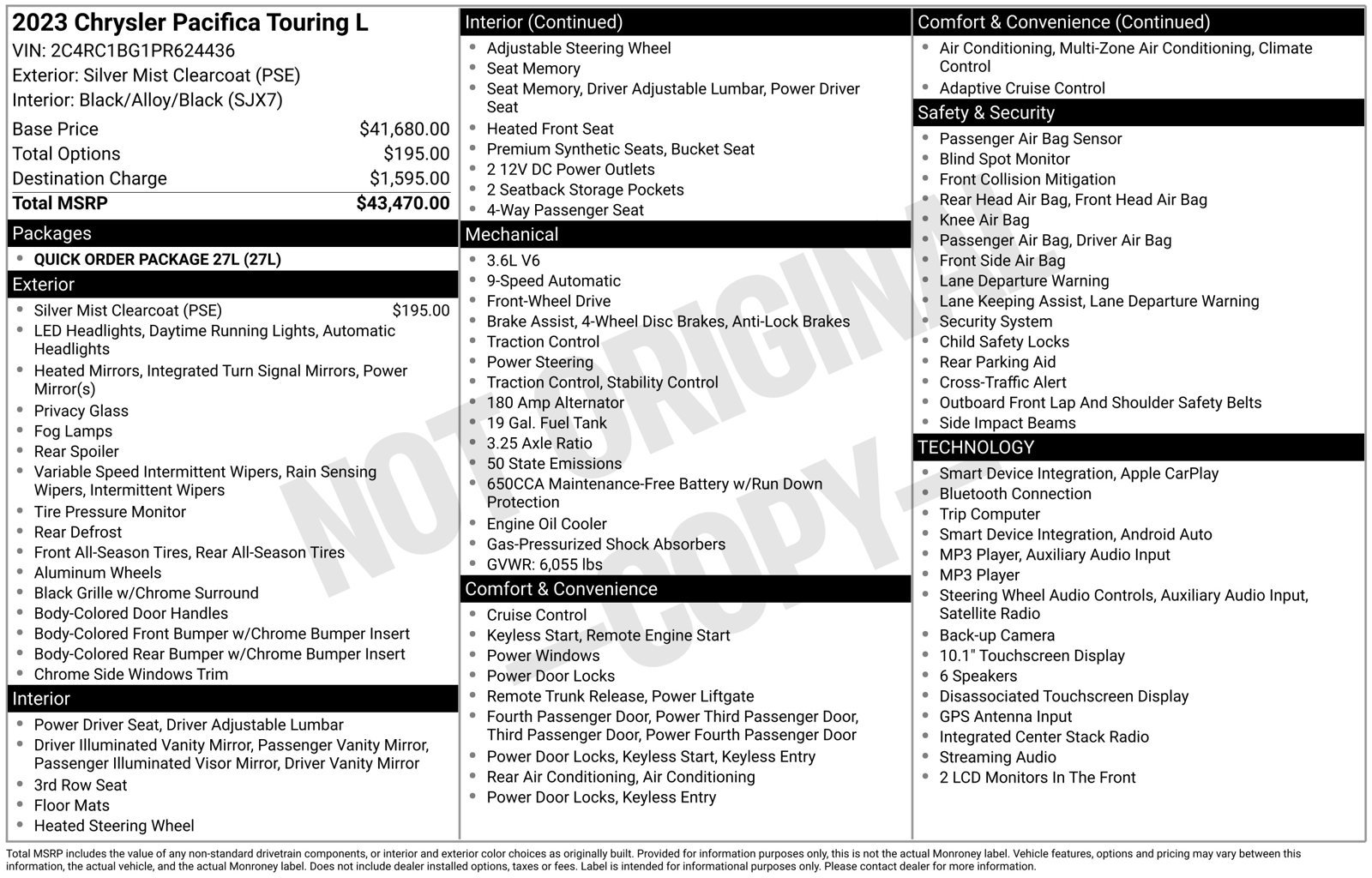 Certified 2023 Chrysler Pacifica Touring-L FWD image 28