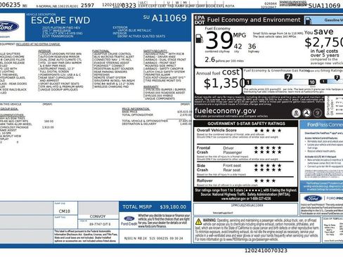 Used 2025 Ford Escape Platinum w/ Premium Technology Package image 44