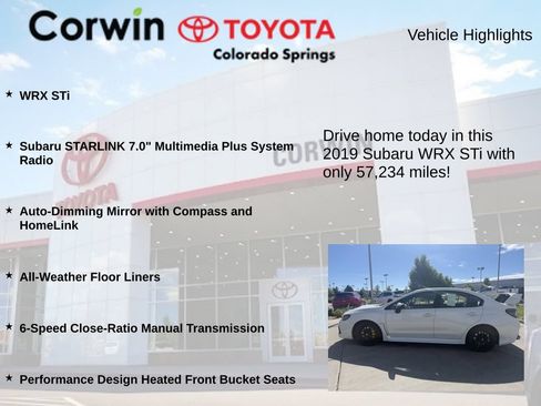 Used 2019 Subaru WRX STI AWD/4WD image 6